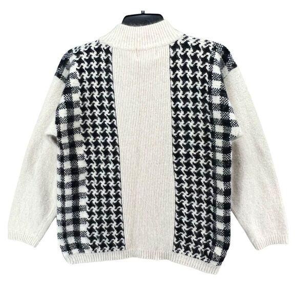 Vintage Glory B by Gloria Furman Sweater Womens Small Houndstooth Silk Angora - Picture 3 of 13